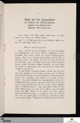 Rede bei der Trauerfeier