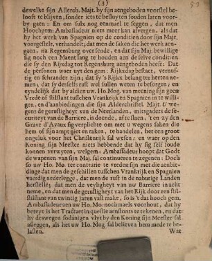 Memorie Van sijn Exc. den Hr. Grave d'Avaux, Ambassadeur Extraordinaris van sijn Alderchristelijkste Majesteyt, Op den 15. Juny 1684, aen de Heeren Staten Generael der Vereenigde Nederlanden overgelevert