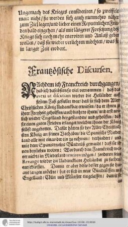 Französische Discursen.