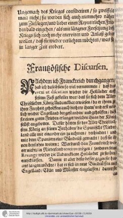 Französische Discursen.