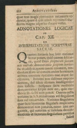 Cap. XII. De Interpretatione Scripturae Sacrae