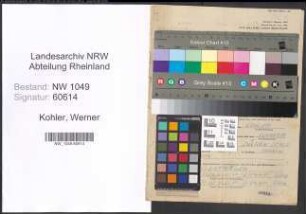 Entnazifizierung Werner Kohler , geb. 21.07.1915 (Dentist)