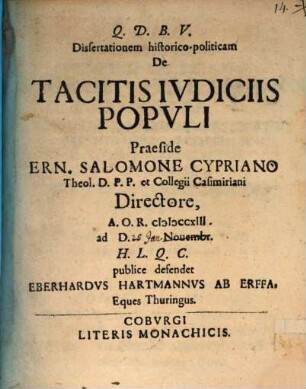 Dissertationem hist.-polit. De tacitis iudiciis populi
