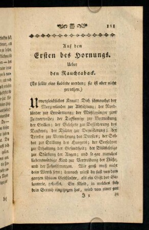 111-128, Auf den Ersten - Neunten des Hornungs.