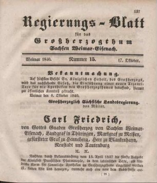 Nr. 15 : 17. Oktober 1840