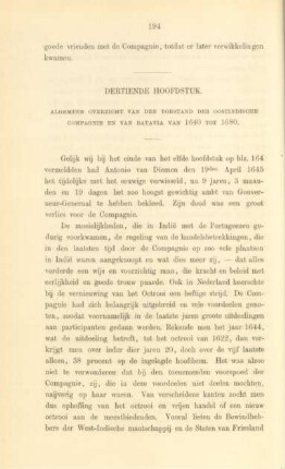 Dertiende hoofdstuk. Algemeen overzicht van den toestand der Ostindische Compagnie en van Batavia van 1640 tot 1680