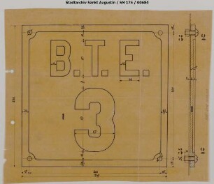 Lok 3'', Jung, Baujahr 1918, BTE Lokschild