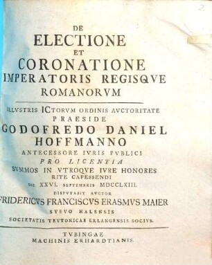 De Electione Et Coronatione Imperatoris Regisqve Romanorvm