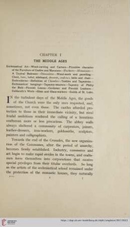 Chapter I: The Middle Ages