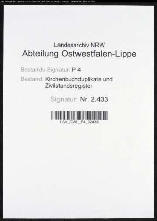 Kirchenbuchduplikate der katholischen Gemeinde (GHT 1850-1874). (Gemeinde: Altenbüren, Kreis Brilon)