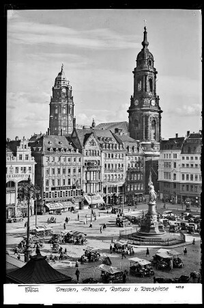 Dresden, Altmarkt, Rathaus und Kreuzkirche