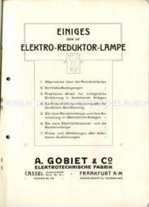 Einiges über die Reduktor-Lampe