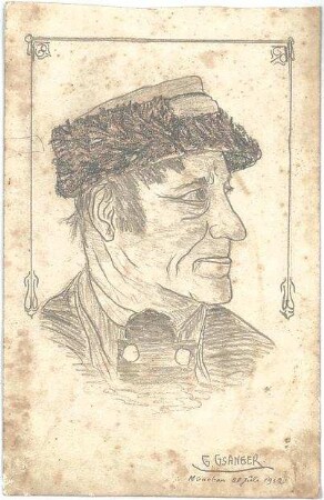 Gsaenger, Gustav; Portraits - Portrait eines unbekannten Mannes
