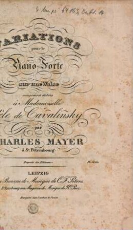 Variations pour le piano-forte sur une walse