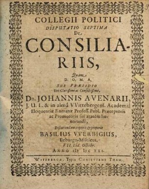De consiliariis