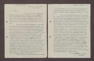 Schreiben von Alfred Weber an Prinz Max von Baden; Französische Besatzungspolitik in Süddeutschland; Mobilisierung Englands (Typoskript)