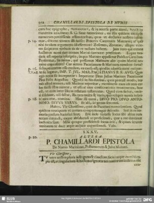 XXXV. Altera P. Chamillardi Epistola De Numis Marinianae, Postumorum & Iuliae Mamaeae