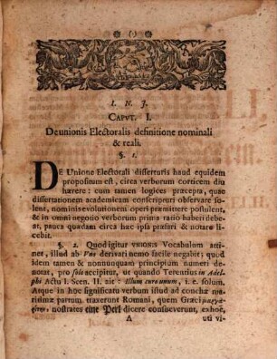 Dissertatio Academica Jvris Pvblici De Vnione Electorali, Von der Churfürsten Verein