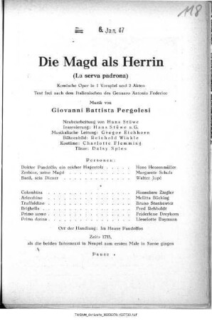 Die Magd als Herrin (La serva padrona)