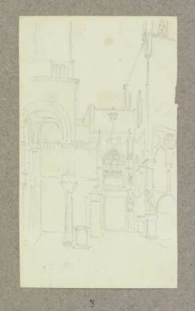Die Porta della Carta des Dogenpalastes, links S. Marco