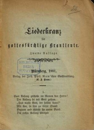 Liederkranz für gottesfürchtige Brautlaute