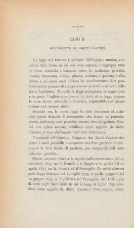 Capo II. Dell' ogetto dei diritti d' autore