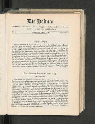 Die Jahreswende 1863 auf 1864.