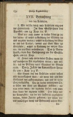 XVII. Betrachtung von den Trübsalen. - XXX. Betrachtung von Mißbrauche der Gnaden.