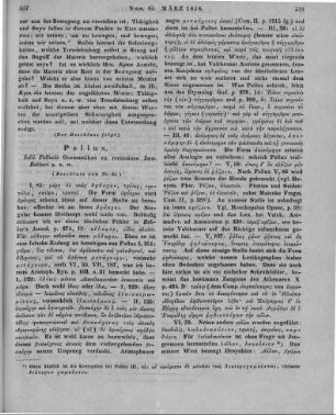 Pollux, I.: Iulii Pollucis Onomasticon. Bearb. v. I. Bekker. Berlin: Nicolai 1846 (Beschluss von Nr. 63)