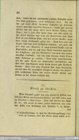 27. Stroh zu bleichen
