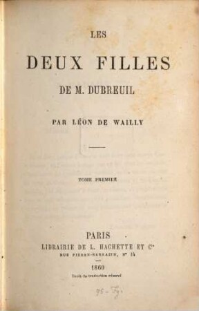Les deux filles de M. Dubreuil, 1