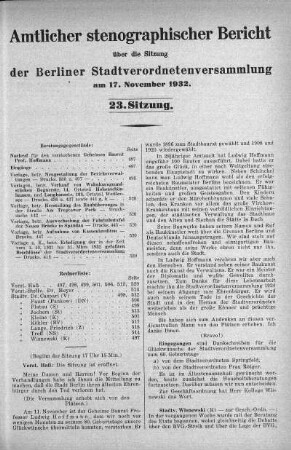 Sitzung 23, 17. November 1932