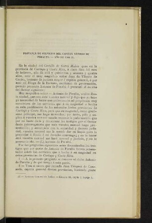 Provança de servivios del capitán Antonio de Peralta. - Año de 1564 (1).