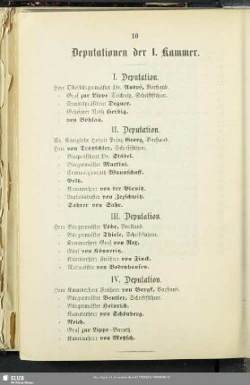 Deputationen der I. Kammer
