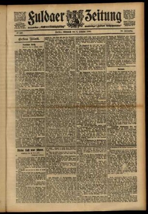 Erste Ausgabe vom Mittwoch, den 03. Oktober 1906.