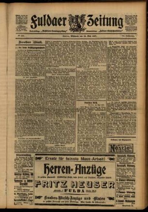 Zweite Ausgabe vom Mittwoch, den 15. Mai 1907.