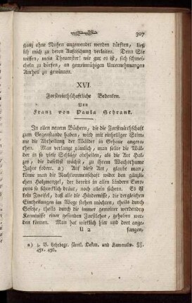 XVI. Forstwirtschaftliche Bedenken.