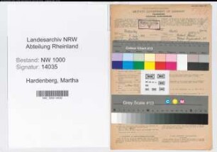 Entnazifizierung Martha Hardenberg, geb. 07.07.1890 (Postbeamtin)