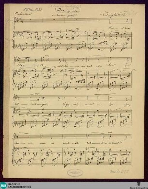 2 Lieder - Mus. Hs. 1175 : V, pf