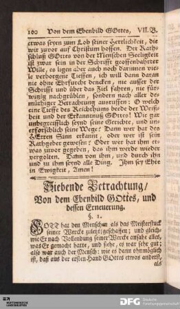Siebende Betrachtung.