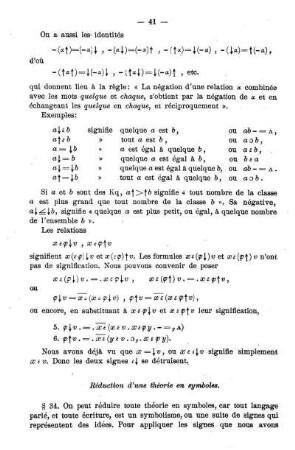 Réduction d'une théorie en symboles.