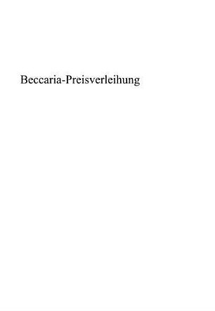 667-678, Beccaria-Preisverleihung