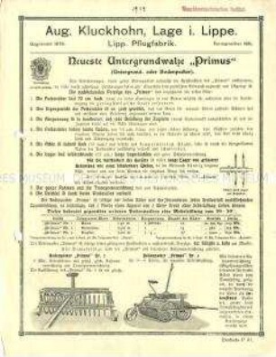 Neueste Untergrundwalze "Primus"