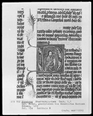 Lateinische Bibel — Initiale D mit Christus, Folio 134recto