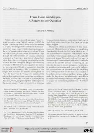 Frans Floris and disegno : a return to the question