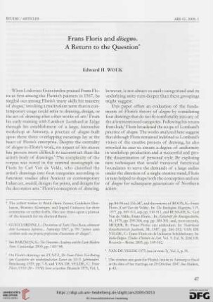 Frans Floris and disegno : a return to the question