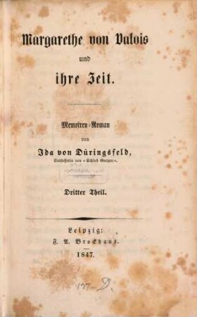Margarethe von Valois und ihre Zeit : Memoiren-Roman, 3