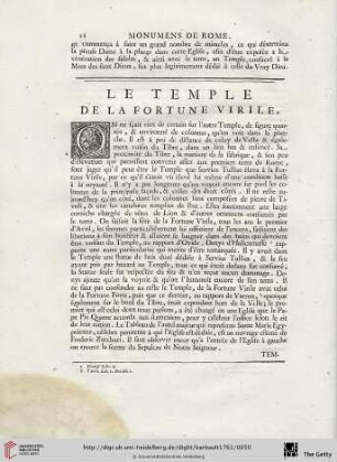 Le Temple de la Fortune Virile