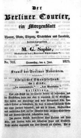 No. 703., Donnerstag, den 4. Juni 1829