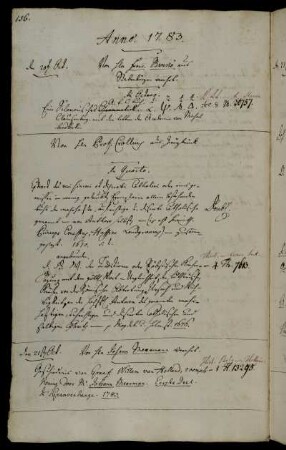 Von Hhn Franc. Benkö aus Siebenbürgen verehrt. - Von Hhn Prof. Crollius aus Zweybrück. - Von Hhn Johann Meermann verehrt.